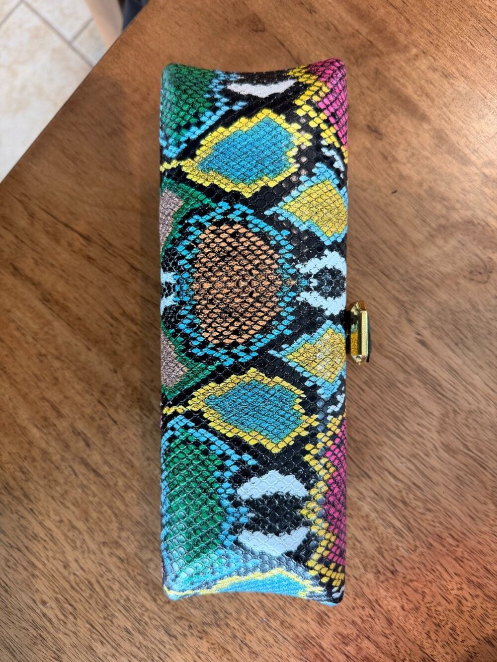 Colorful Snakeskin Pattern Wristlet Clutch